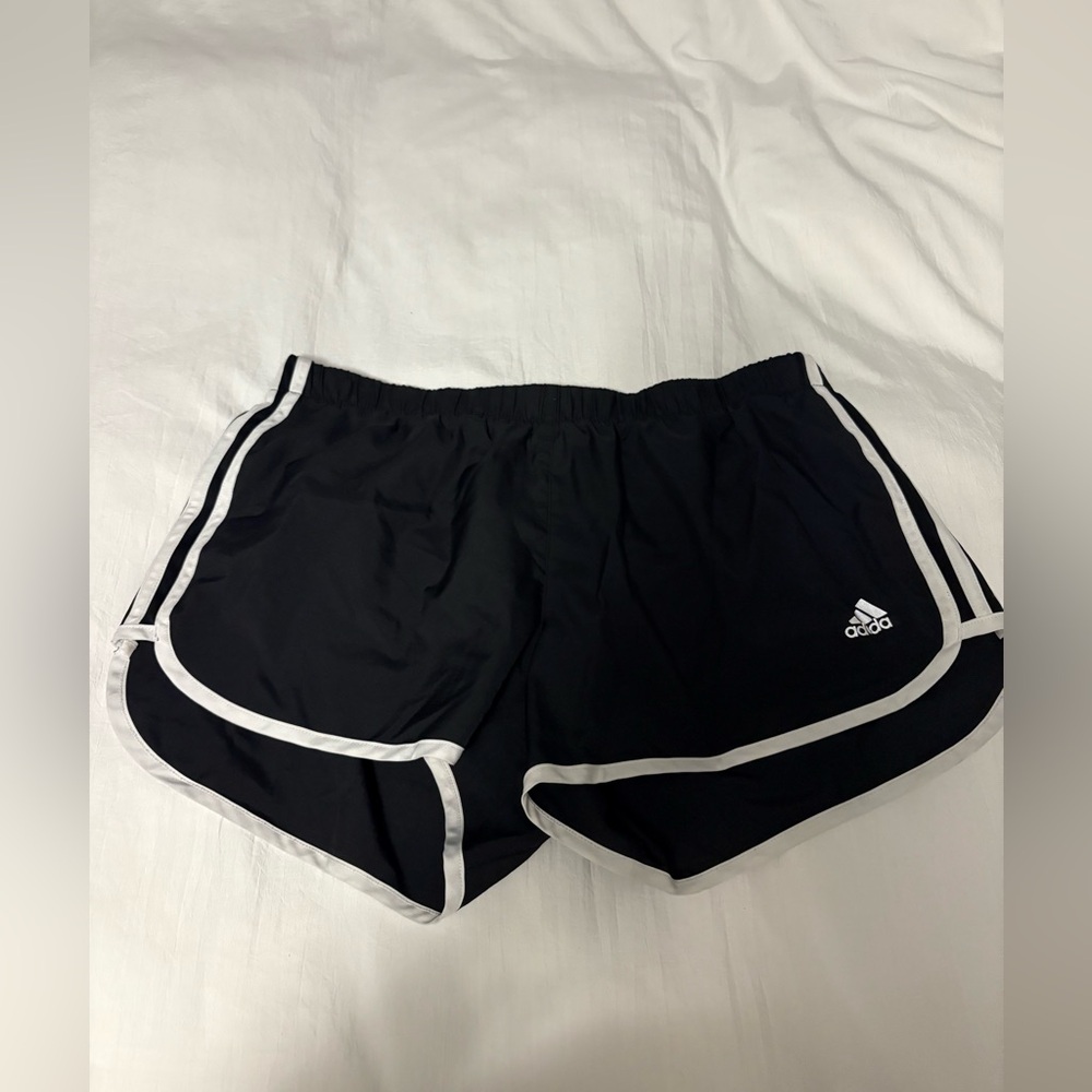 Adidas Women's Black Athletic Shorts with White Trim